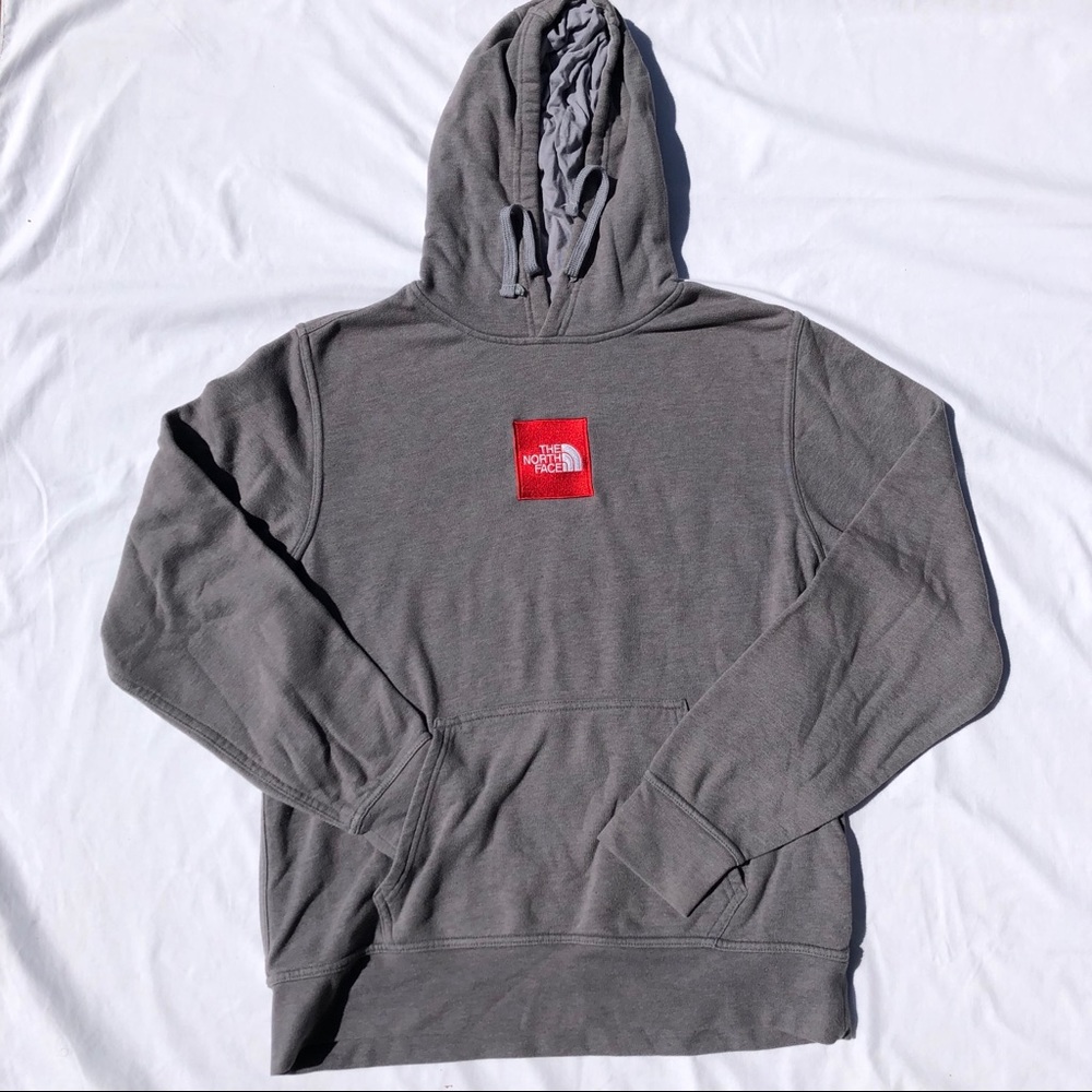 Gray North Face hoodie
